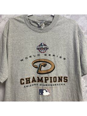 Vintage Arizona Diamondbacks World Series Championship T Shirt Mens Large Gray